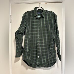 Vintage Polo Ralph Lauren Sz:M Long Sleeve Plaid 100% Cotton Button Down.